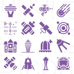 16 pack of aliens  filled web icons set