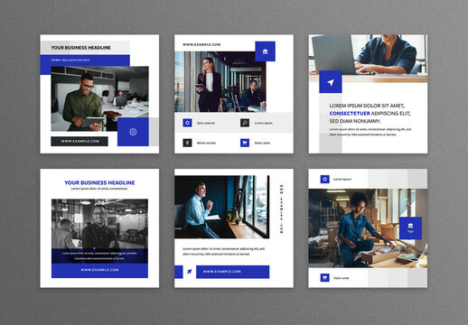 Blue Social Media Layouts for Business Purposes