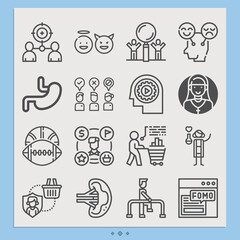 Simple set of physiological related lineal icons.