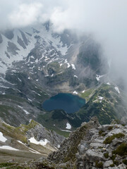 Drachensee lake at Tajakante, Tyrol, Austria in summertime