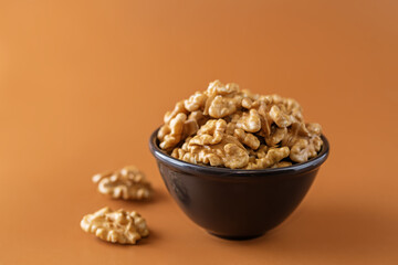 raw dried healthy walnuts nuts on a background