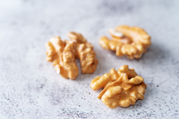 raw dried healthy walnuts nuts on a background