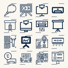 Simple set of symptoms related lineal icons.