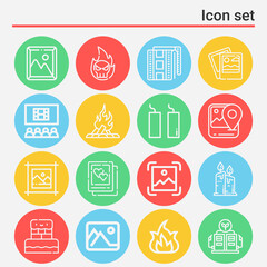 16 pack of shoot  lineal web icons set