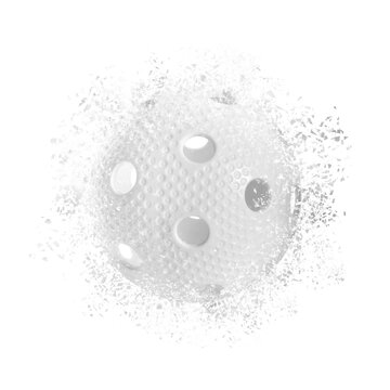 Floorball ball on white