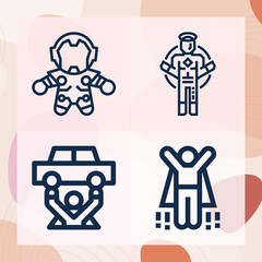 Simple set of fighting related lineal icons