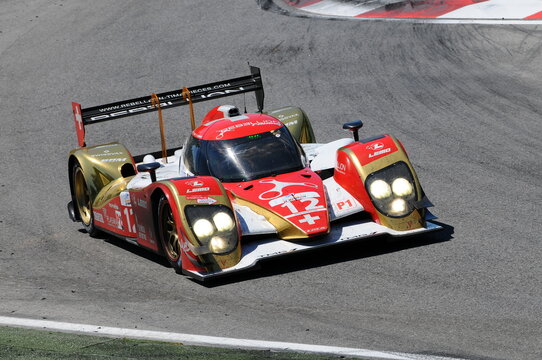 Imola, Italy 3 July 2011: Lola B10/60 Toyota LMP1 Of Team Rebellion Racing Driven By Neel Jani And Nicolas Prost In Action During Race 6H ILMC At Imola Circuit.