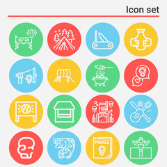 16 pack of participating  lineal web icons set