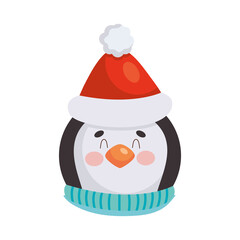 merry christmas penguin cartoon vector design
