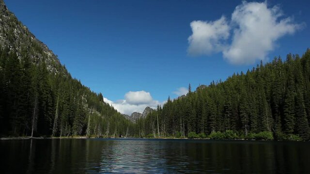 Low angle, woodland lake in The Enchantments