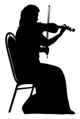 female musician playing the violin vector