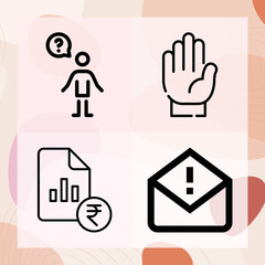 Simple set of inquiry related lineal icons