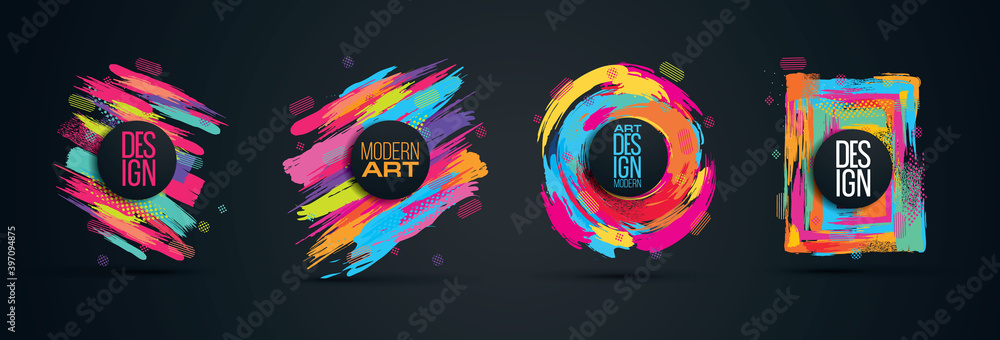 Fototapete new collection vector frame for text modern art graphics for hipsters . dynamic frame stylish geomet
