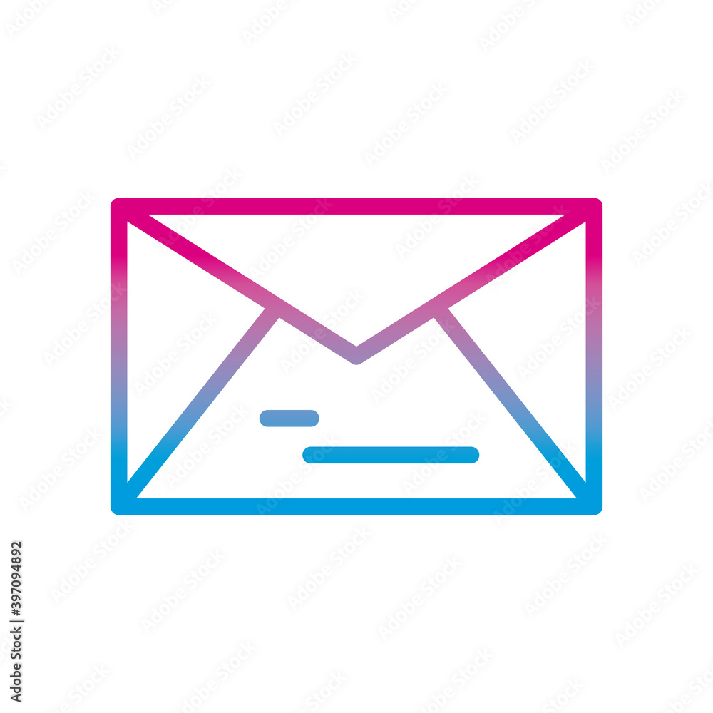 Poster envelope gradient style icon vector design