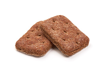 Rye snack bread, isolated on white background