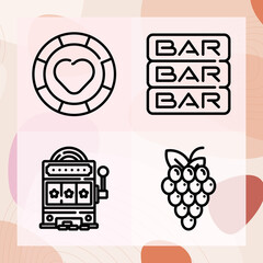 Simple set of of diamonds related lineal icons