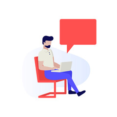People with dialogue bubbles. Friends talking. Teamwork. Businessmen discuss news, chat, dialogue speech bubbles. Human characters on white background. Color vector illustration