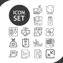 Simple set of shrink related lineal icons.