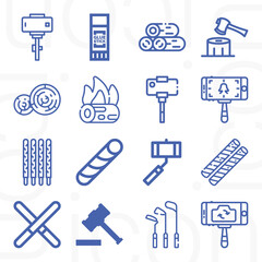 16 pack of bamboo  lineal web icons set