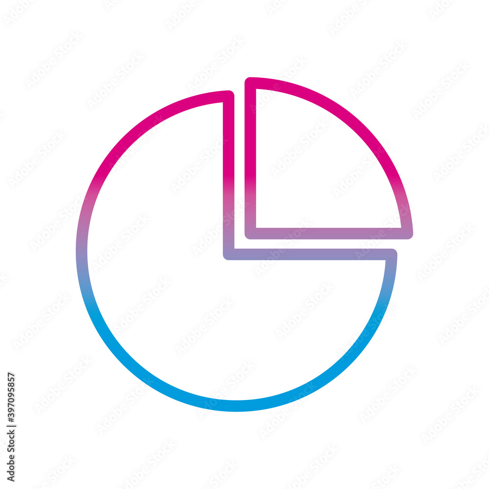 Aufkleber cake chart gradient style icon vector design