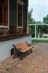 bench near the house of the old estate