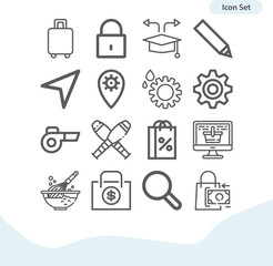 Simple set of department of related lineal icons.