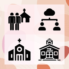 Simple set of clergy related filled icons