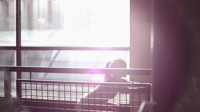 Silhouette of athlete doing squats