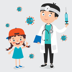 Obraz na płótnie Canvas Health Care Concept With Vaccination