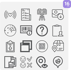 Simple set of mark related lineal icons.