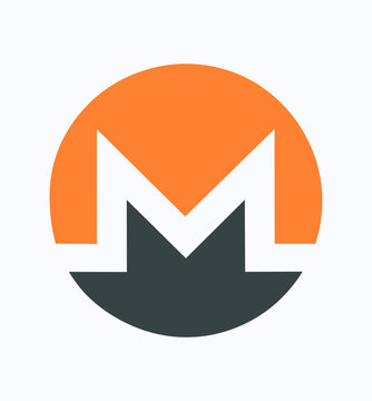 Monero Icon. Crypto currency blockchain symbol on white background. 
