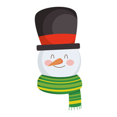 merry christmas snowman cartoon vector design