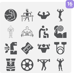 Simple set of forceful related filled icons.