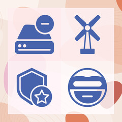 Simple set of force related filled icons