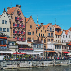 Classical colourful retro houses in Gdansk, Poland