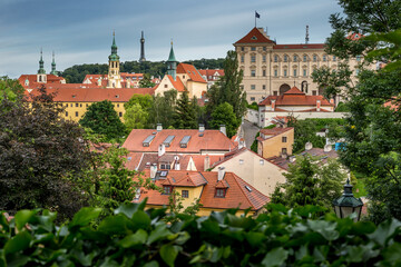 Obraz premium Picturesque corners of old Prague. Fascinating and Picturesque narrow medieval street - Novy Svet, Hradcany quarter, Prague, Czech Republic
