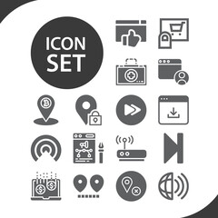 Simple set of navigation related filled icons.