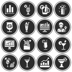 16 pack of public house  filled web icons set
