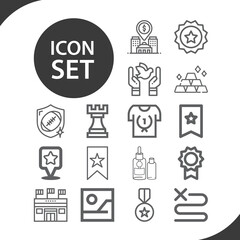 Simple set of medal related lineal icons.