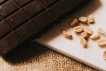 Detalle de chocolate y mani