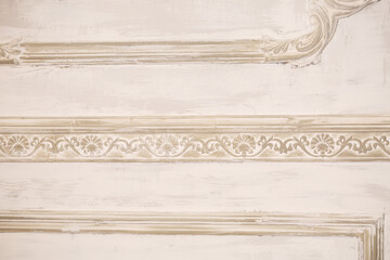 Beautiful plaster wall decor. Plaster decorations on the wall during renovation.