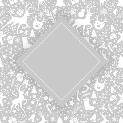 Christmas background with decorations and copyspace. Vector