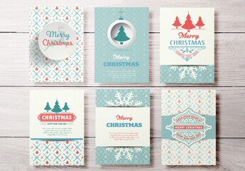 Set of Christmas Greeting Card Layouts