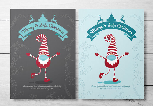 Funny Christmas Greeting Card Layout