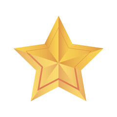 merry christmas gold star of five points vector design