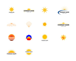 Set of Sun Logo Design Template Vector