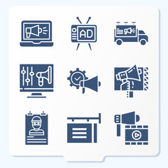 Simple set of 9 icons related to slogan