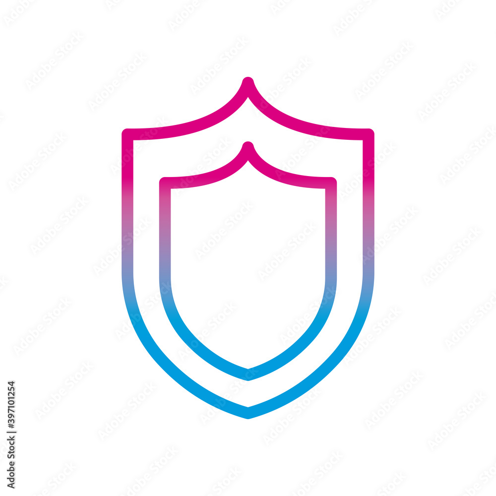 Poster shield gradient style icon vector design