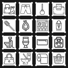 16 pack of gentleman  lineal web icons set