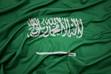 waving colorful national flag of saudi arabia.